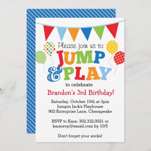 ジャンプとバ遊ルーンの招待状(メイン) 招待状 (正面/裏面)