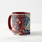 ジャンプのまわりに幽霊マスクマググ マグカップ (正面左)