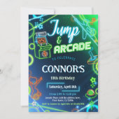 ジャンプアーケードネオングローバースデーパーティー 招待状 (正面)