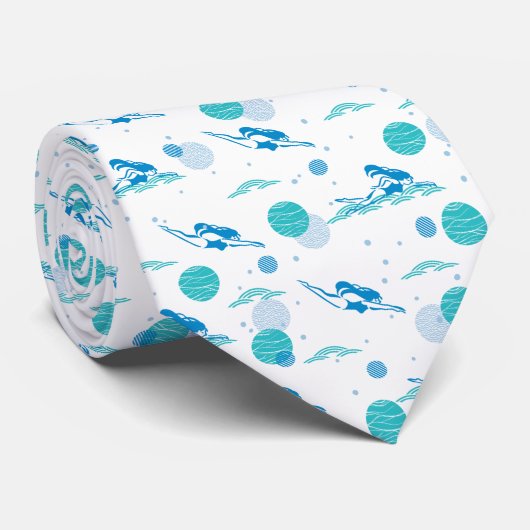 ジャンプインとスイミングパターンアート ネクタイ (ロール)