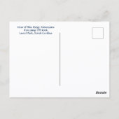 ジャンプオフロックローレルパークNCブルーリッジマウンテンズ ポストカード (裏面)