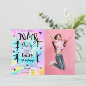 ジャンプガール絞り染め誕生日パーティー写真 招待状 (スタンド正面)