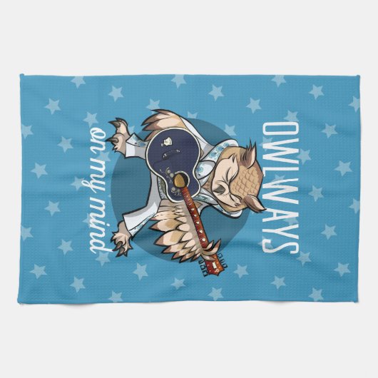 ジャンプスーツの漫画で私の心のフクロウにowlays キッチンタオル (横)