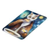 ジャンプスーツ食べのスープの猫AIがアートを生み出した マグネット (左側)