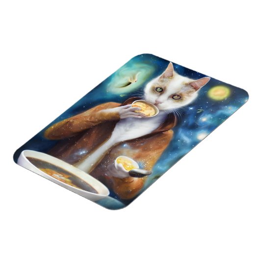 ジャンプスーツ食べのスープの猫AIがアートを生み出した マグネット (左側)