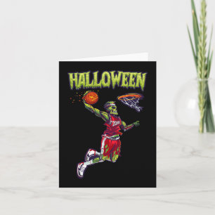 ジャンプゾンビバスケットボールダンクプレーヤーハロウィーンパンプク カード