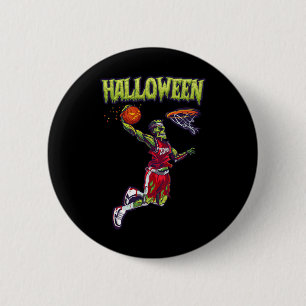 ジャンプゾンビバスケットボールダンクプレーヤーハロウィーンパンプク 缶バッジ