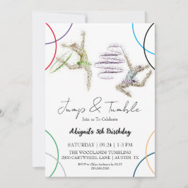 ジャンプタンブルガールギムナスト誕生日招待 招待状