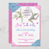 ジャンプタンブル&体操遊体学をテーマにした誕生日 招待状 (正面/裏面)