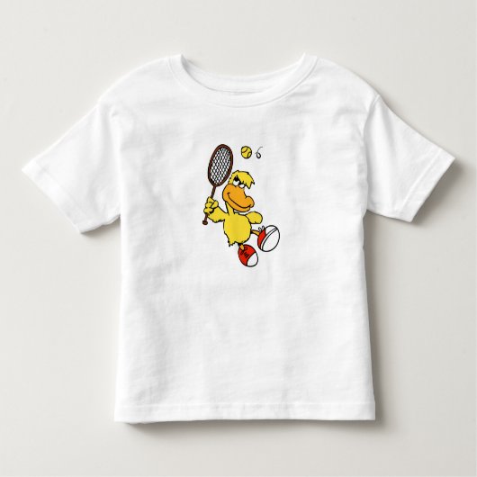 ジャンプダックテニス |背景色の選択 トドラーTシャツ (正面)