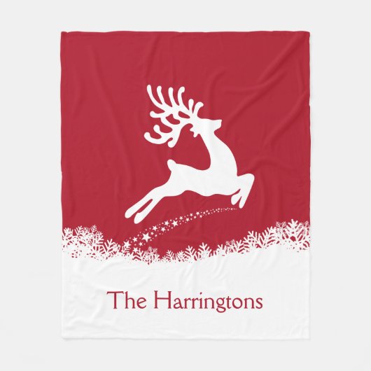 ジャンプディアー名前をカスタムするフリースブランケット フリースブランケット (正面)