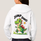 ジャンプディノよくはしゃぐ- Cartoon Stickerフード付きスウェットシャツ (裏面)