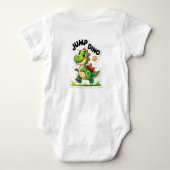 ジャンプディノよくはしゃぐ- Cartoon Sticker T-Shirt ベビーボディスーツ (裏面)