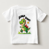 ジャンプディノよくはしゃぐ- Cartoon Sticker T-Shirt ベビーTシャツ (裏面)