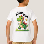 ジャンプディノよくはしゃぐ- Cartoon Sticker T-Shirt Tシャツ (裏面)