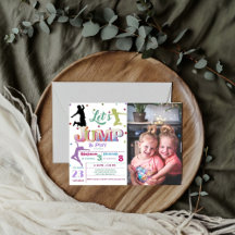 ジャンプトランポリンカラフルダブル誕生日パーティー