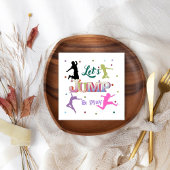 ジャンプトランポリンカラフルバースデーパーティー スタンダードカクテルナプキン