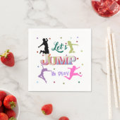 ジャンプトランポリンカラフルバースデーパーティー スタンダードカクテルナプキン (インサイチュ)