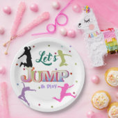 ジャンプトランポリンカラフルバースデーパーティー ペーパープレート (パーティー)
