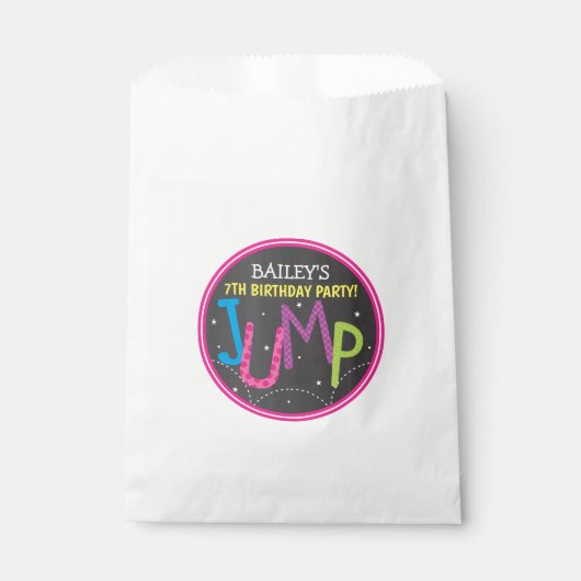 ジャンプトランポリンガールバースデーパーティネオンチョーク フェイバーバッグ (正面)