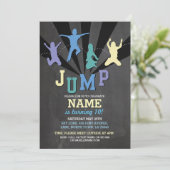 ジャンプトランポリンバースデーパーティーブルーボーイズ招待状 招待状 (スタンド正面)