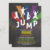 ジャンプトランポリンバースデーパーティーボーイズガールズ招待状 招待状 (正面/裏面)