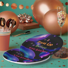 ジャンプトランポリン女カラフルの子の誕生日パーティー ペーパープレート