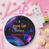 ジャンプトランポリン女カラフルの子の誕生日パーティー ペーパープレート (パーティー)