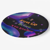 ジャンプトランポリン女カラフルの子の誕生日パーティー ペーパープレート (アングル)