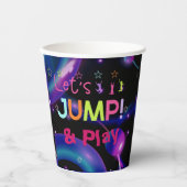 ジャンプトランポリン女カラフルの子の誕生日パーティー 紙コップ (正面)