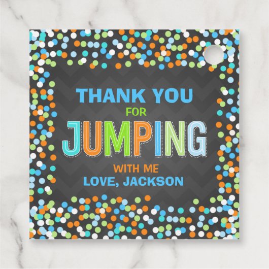 ジャンプトランポリン誕生日パーティー用品ギフト フェイバータグ (裏面)