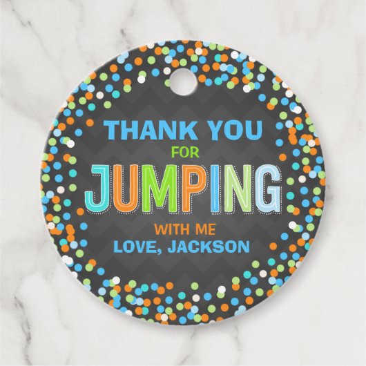 ジャンプトランポリン誕生日パーティー用品ギフト フェイバータグ (正面)