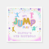 ジャンプトランポリン跳び跳び跳遊ね誕生日パーティー スタンダードカクテルナプキン (正面)