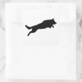 ジャンプドイツ羊飼いシルエットラブドッグ スクエアシール (バッグ)