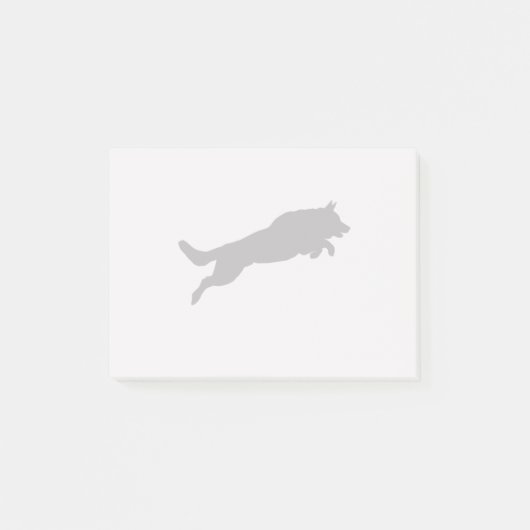 ジャンプドイツ羊飼いシルエットラブドッグ ポストイット (正面)