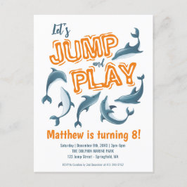 ジャンプド遊ルフィンパークキッズパーティーオレンジ誕生日 ポストカード