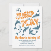 ジャンプド遊ルフィンパークキッズパーティーオレンジ誕生日 招待状 (正面)