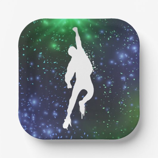 ジャンプネオングラフィティトランポリンパーク紙プレート ペーパープレート (正面)