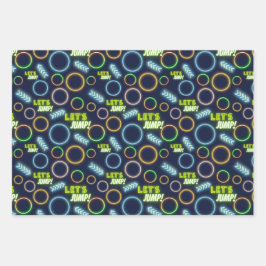 ジャンプネオングロートランポリンパーク誕生日 ラッピングペーパーシート