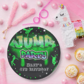 ジャンプネオントランポリンバースデーパーティー紙プレート ペーパープレート (パーティー)
