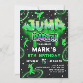 ジャンプネオントランポリン誕生日パーティーへの招待 招待状 (正面)