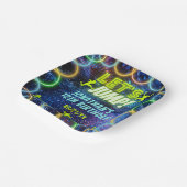 ジャンプバウンストランポリンパーティーネオングリーングロー ペーパープレート (傾斜あり)