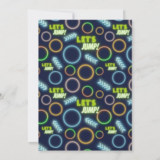 ジャンプバウンスネオントランポリンパーク誕生日 招待状 (裏面)