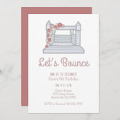 ジャンプバウンスハウスガールズ誕生日 招待状 (正面/裏面)