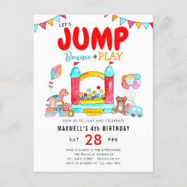 ジャンプバウンスハウストランポリンパーク誕生日 ポストカード