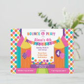 ジャンプバウンスハウストランポリン誕生日招待状 招待状 (スタンド正面)