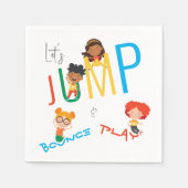 ジャンプバウンス遊トラムポリンパークパーティー誕生日 スタンダードカクテルナプキン (正面)