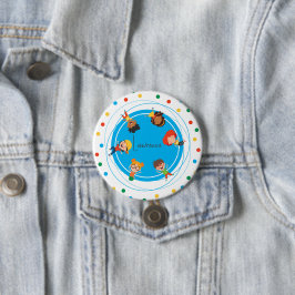 ジャンプバウンス遊トラムポリンパークパーティー誕生日 缶バッジ
