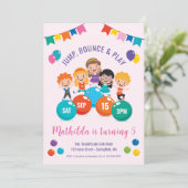 ジャンプバウンス遊屋内遊び場バースデーパーティー 招待状 (スタンド正面)