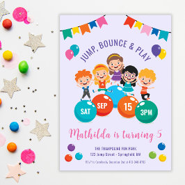 ジャンプバウンス遊屋内遊び場バースデーパーティー 招待状